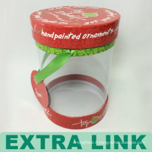 Boîte acrylique faite sur commande ronde de sucrerie de conception en plastique claire avec la poignée